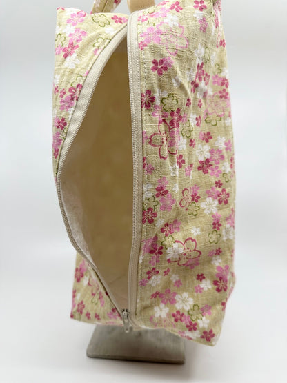 Large Box Bag | Florals | Japanese Flowers Assemble on These Hand-Selected Fabrics