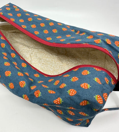 Large Box Bag | Strawberries | Japanese Fabrics Hand-Selected in Japan