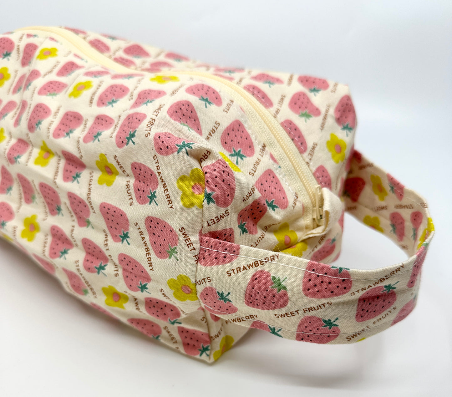 Large Box Bag | Strawberries | Japanese Fabrics Hand-Selected in Japan