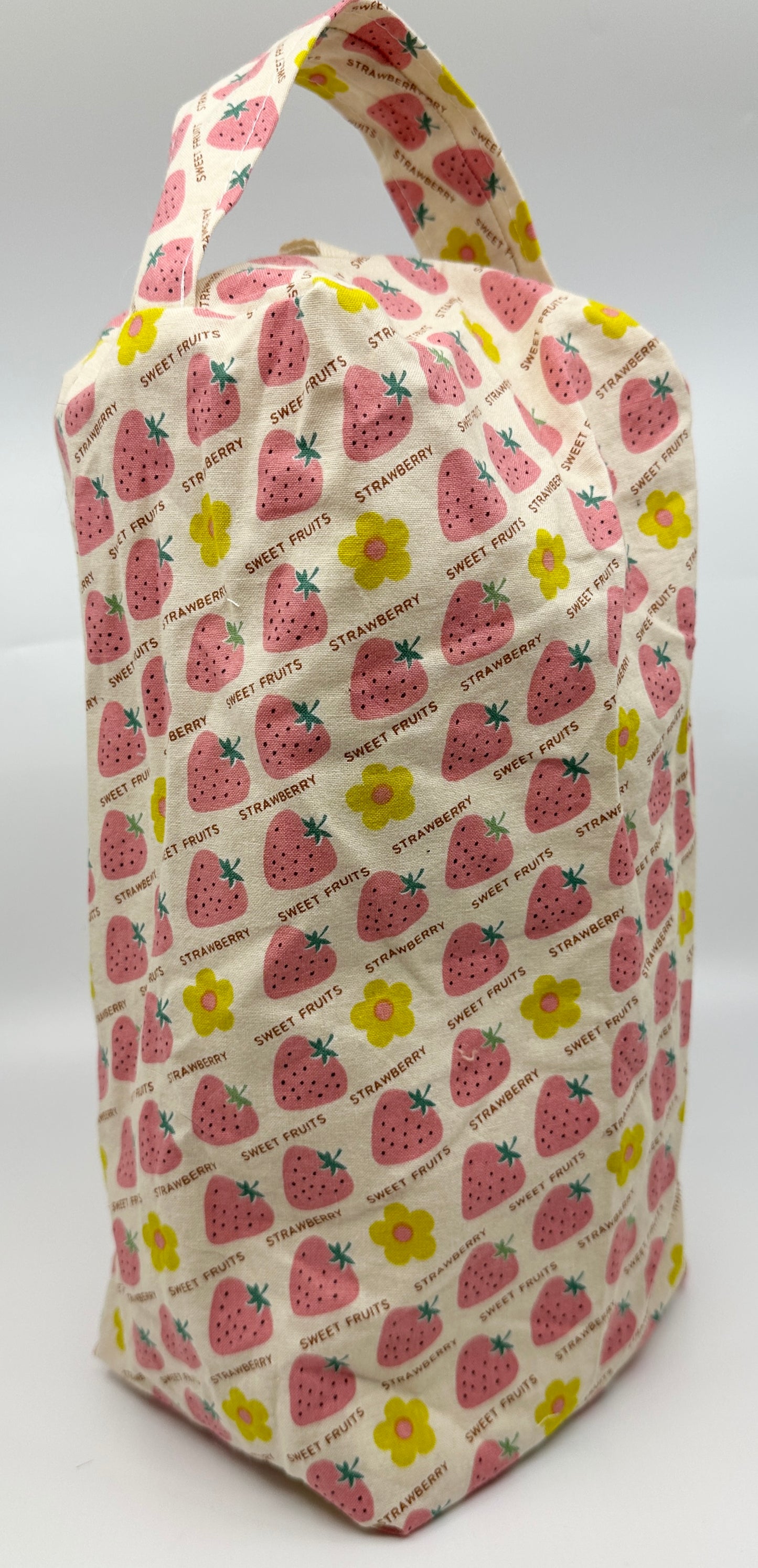 Large Box Bag | Strawberries | Japanese Fabrics Hand-Selected in Japan