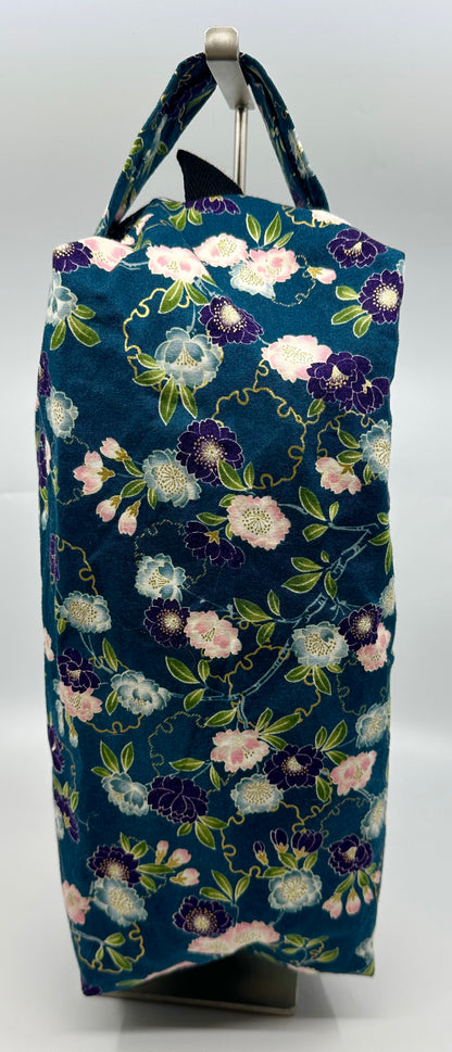 Large Box Bag | Florals | Japanese Flowers Assemble on These Hand-Selected Fabrics