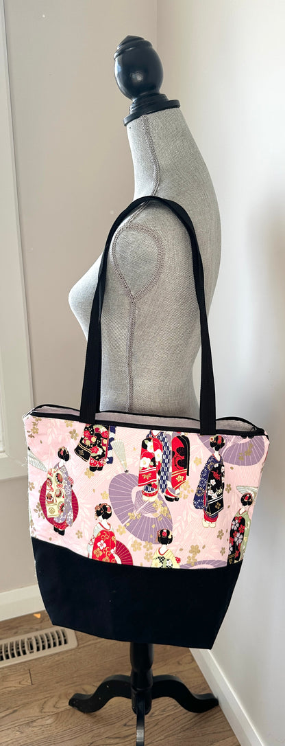 Tote Bag | Japanese Fabric Upper with Canvas Bottom