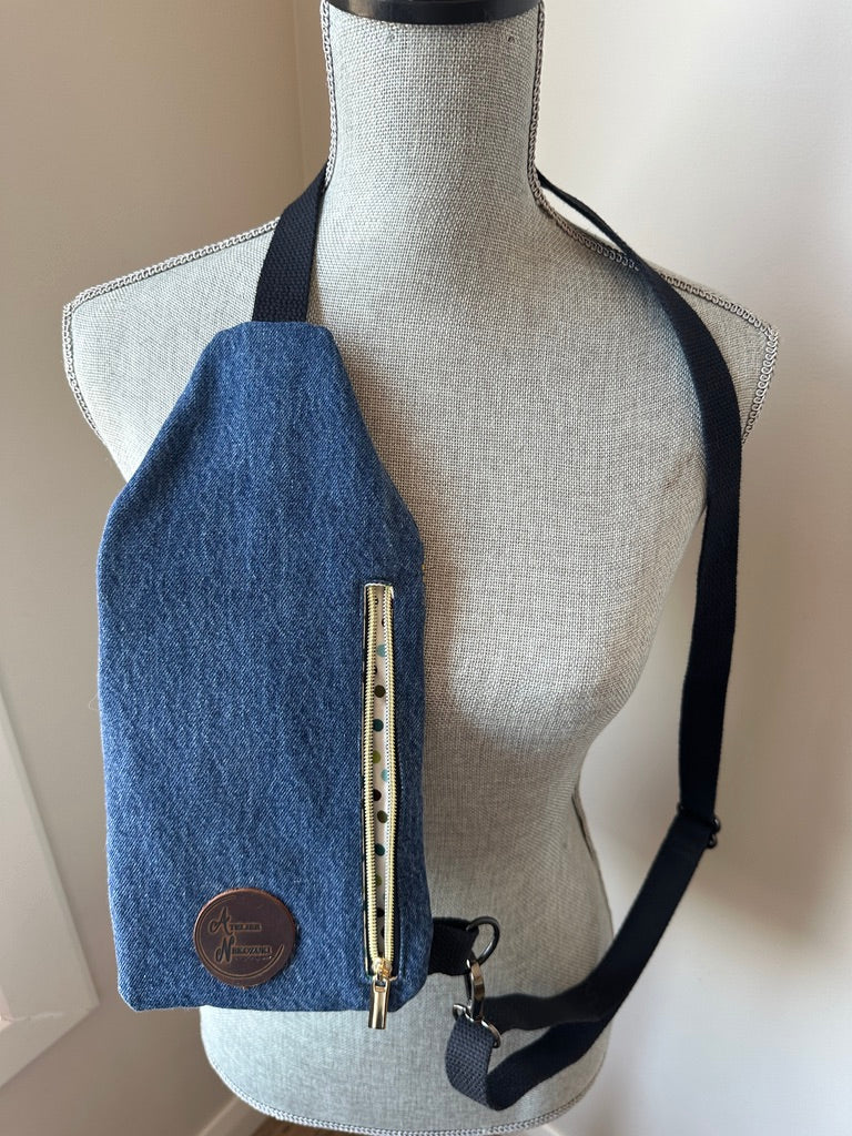 Mini Traveller Sling | Upcycled Denim and Hand-Selected Japanese Fabrics