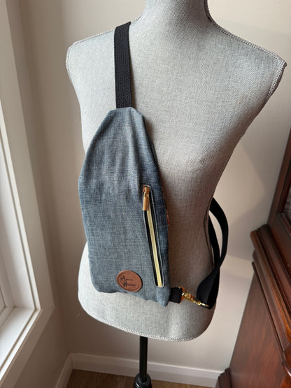 Mini Traveller Sling | Upcycled Denim and Hand-Selected Japanese Fabrics