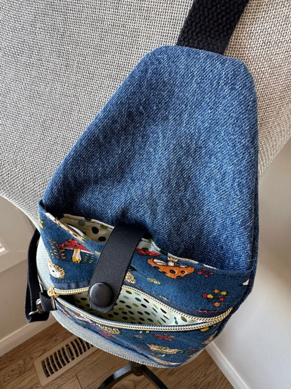 Mini Traveller Sling | Upcycled Denim and Hand-Selected Japanese Fabrics