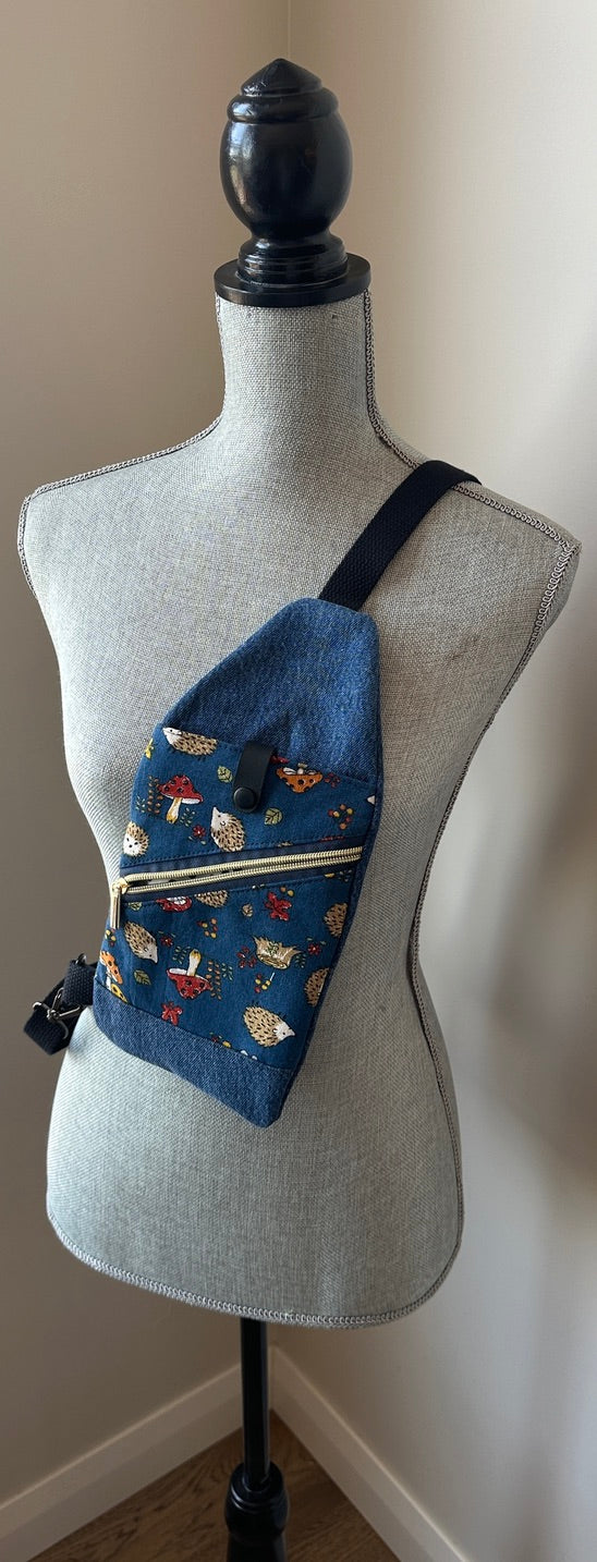 Mini Traveller Sling | Upcycled Denim and Hand-Selected Japanese Fabrics