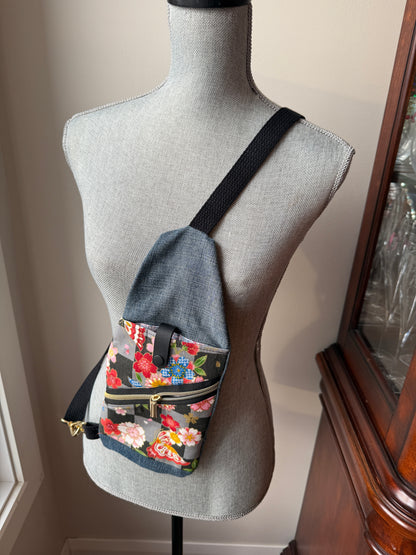 Mini Traveller Sling | Upcycled Denim and Hand-Selected Japanese Fabrics