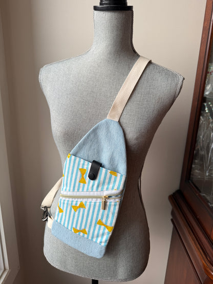 Mini Traveller Sling | Upcycled Denim and Hand-Selected Japanese Fabrics