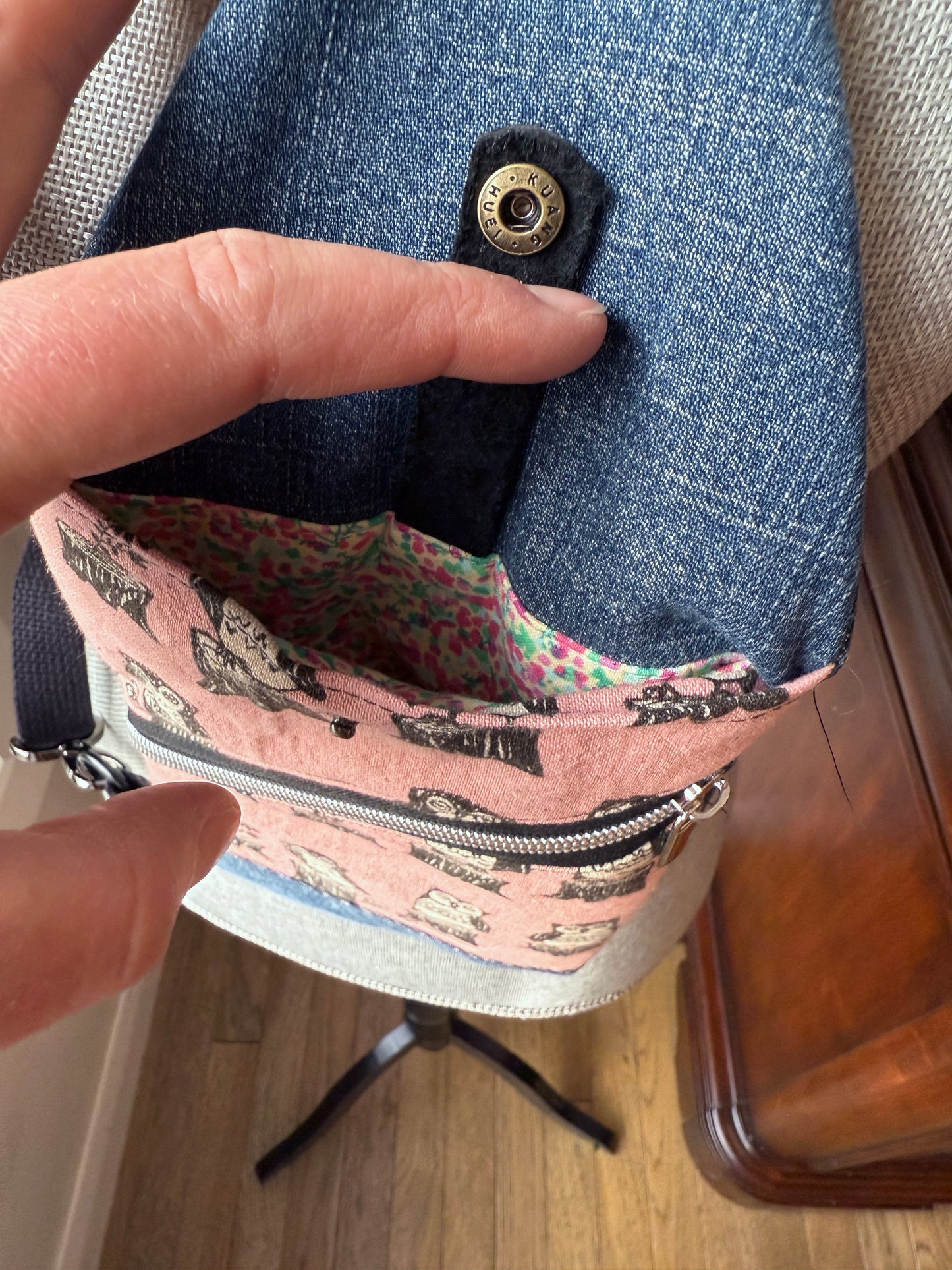 Mini Traveller Sling | Upcycled Denim and Hand-Selected Japanese Fabrics