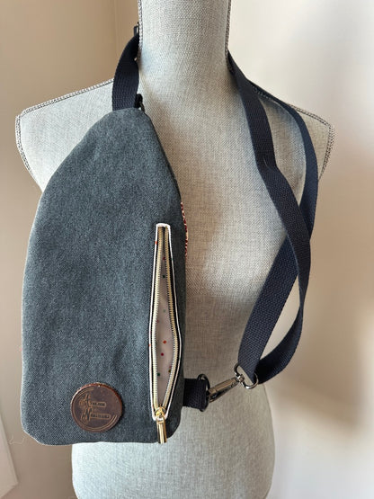 Mini Traveller Sling | Upcycled Denim and Hand-Selected Japanese Fabrics