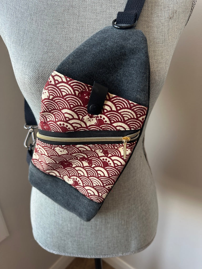 Mini Traveller Sling | Upcycled Denim and Hand-Selected Japanese Fabrics