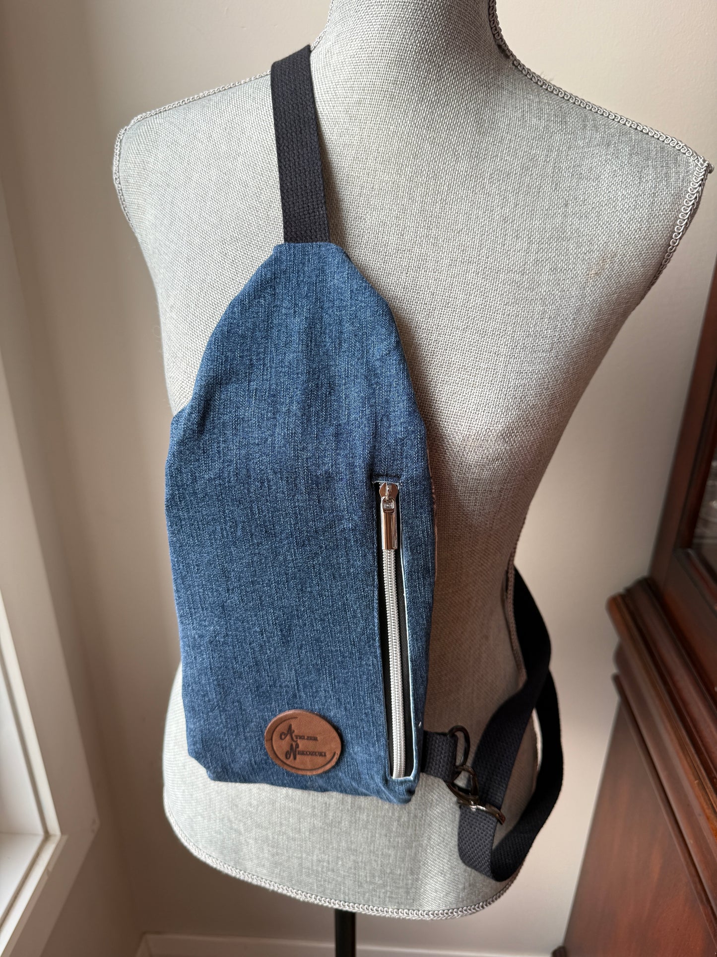 Mini Traveller Sling | Upcycled Denim and Hand-Selected Japanese Fabrics