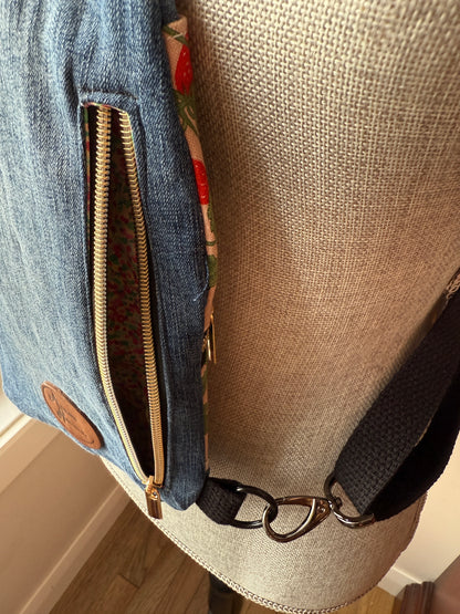 Mini Traveller Sling | Upcycled Denim and Hand-Selected Japanese Fabrics