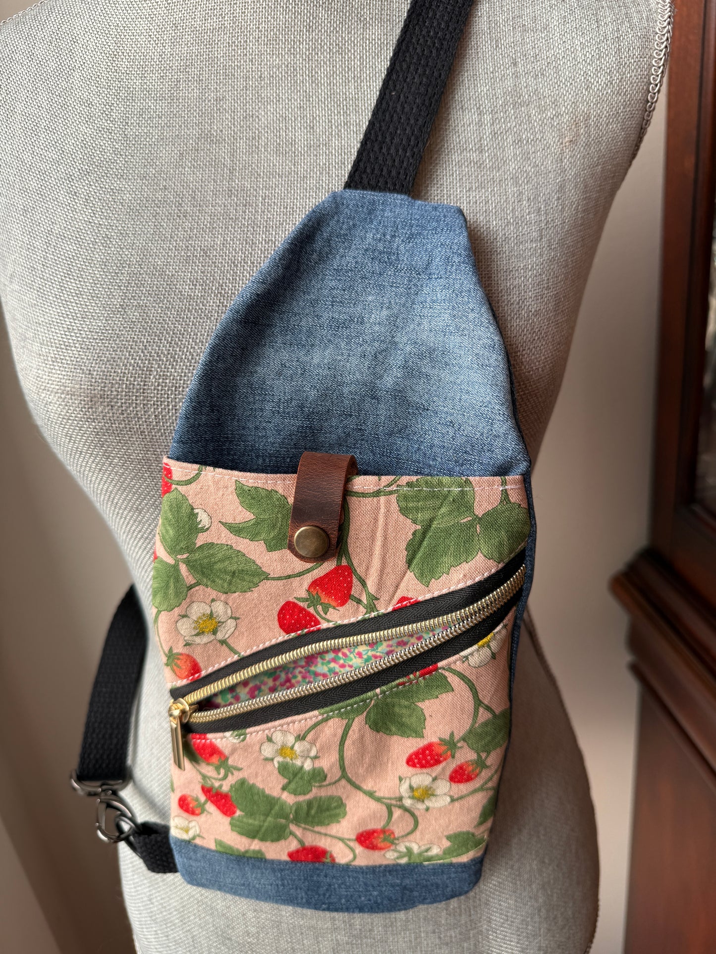 Mini Traveller Sling | Upcycled Denim and Hand-Selected Japanese Fabrics