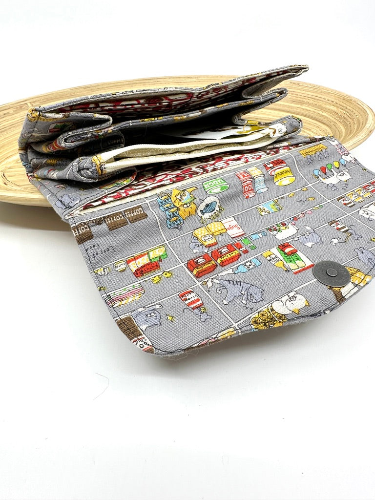 Necessary Clutch Wallet | Cupboard Cats on Grey