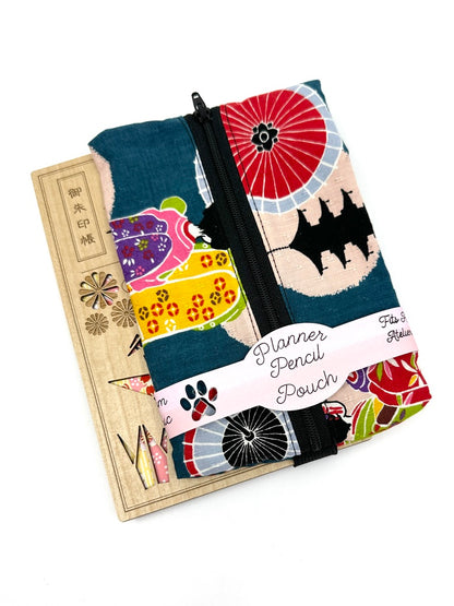 Planner Pencil Pouch | Pouch to Fit A5 Journals Made in Canada from Hand-Selected Japanese Fabrics