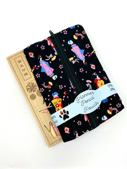 Planner Pencil Pouch | Pouch to Fit A5 Journals Made in Canada from Hand-Selected Japanese Fabrics