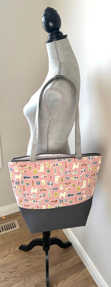 Tote Bag | Japanese Fabric Upper with Canvas Bottom