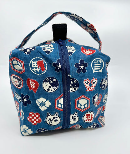 Small Box Bag | Cats | Japanese Fabrics from Japan, Bags Made in Alberta, Canada