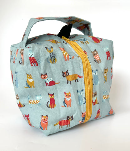 Small Box Bag | Cats | Japanese Fabrics from Japan, Bags Made in Alberta, Canada