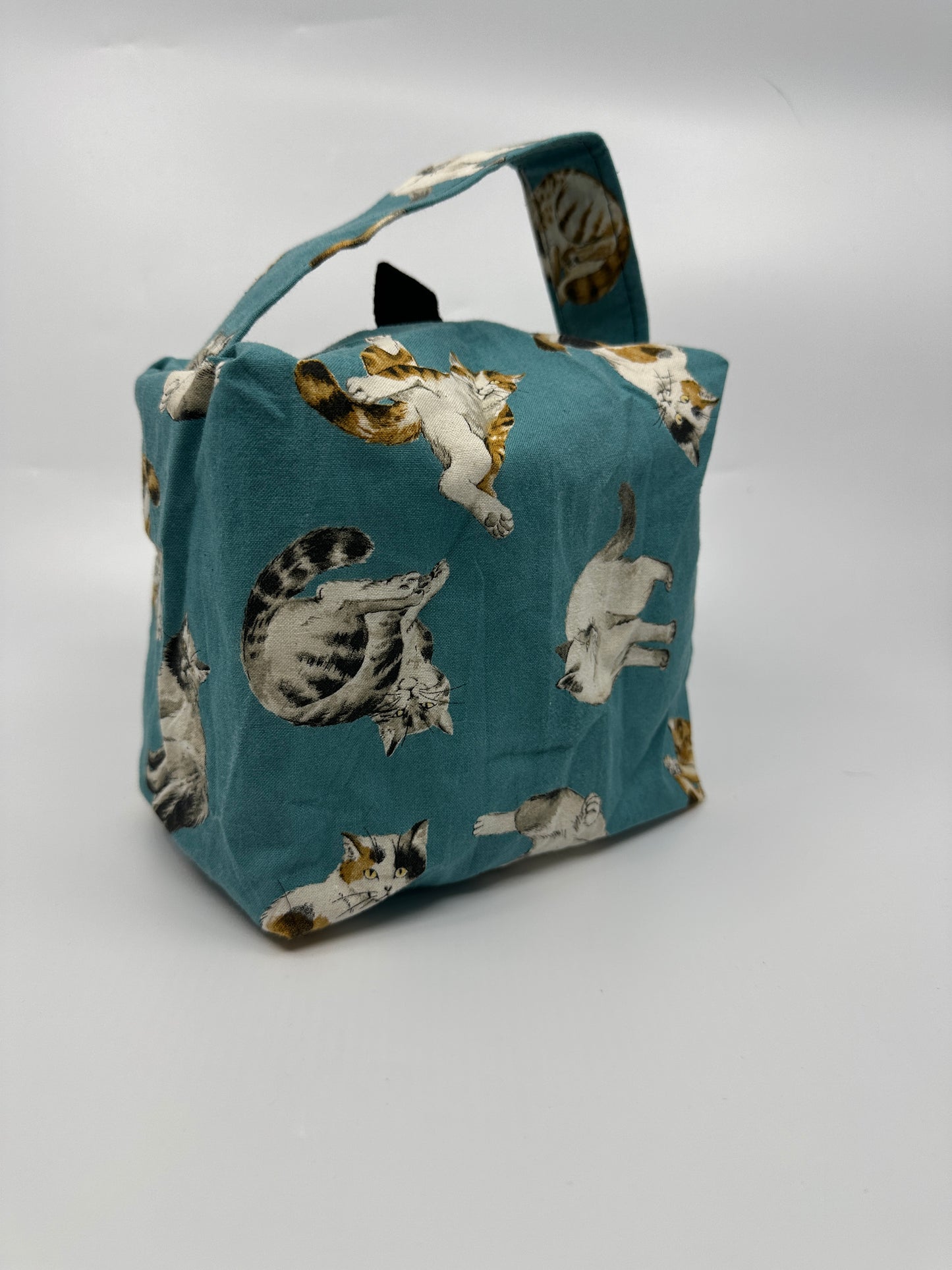 Small Box Bag | Cats | Japanese Fabrics from Japan, Bags Made in Alberta, Canada