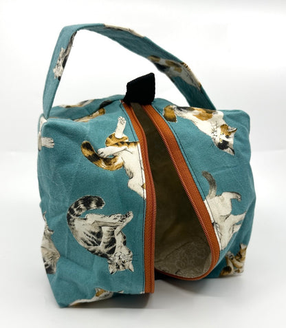 Small Box Bag | Cats | Japanese Fabrics from Japan, Bags Made in Alberta, Canada