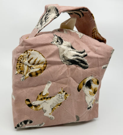 Small Box Bag | Cats | Japanese Fabrics from Japan, Bags Made in Alberta, Canada