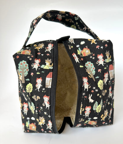 Small Box Bag | Cats | Japanese Fabrics from Japan, Bags Made in Alberta, Canada