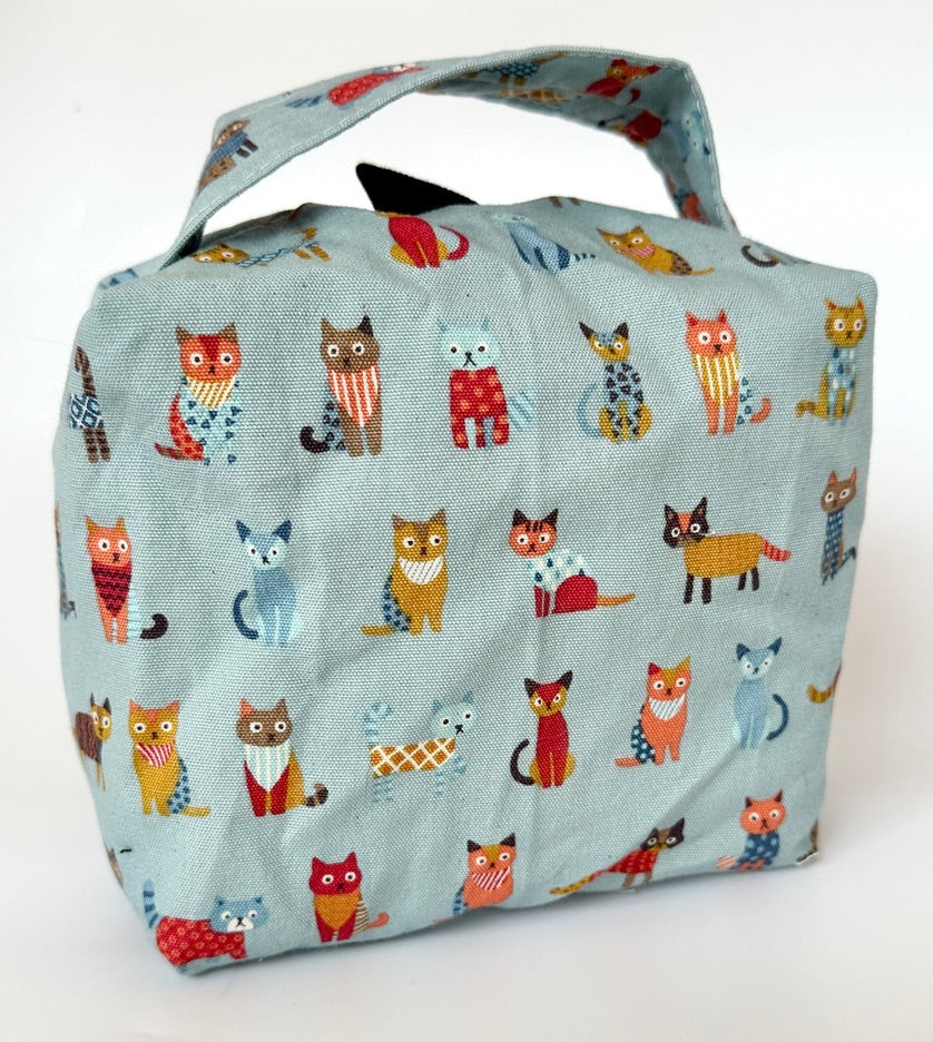 Small Box Bag | Cats | Japanese Fabrics from Japan, Bags Made in Alberta, Canada