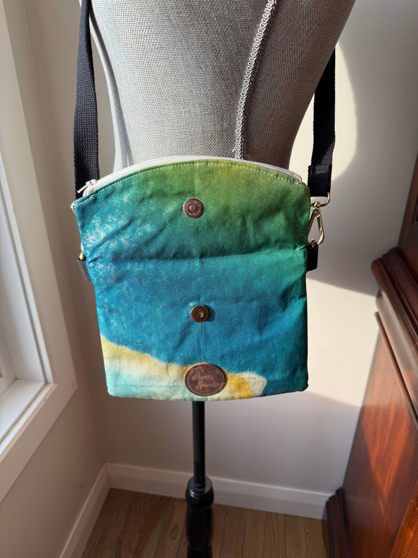 Upcycled Obi Handbag | Small Heidi Crossbody Bag | Watered Rainbow