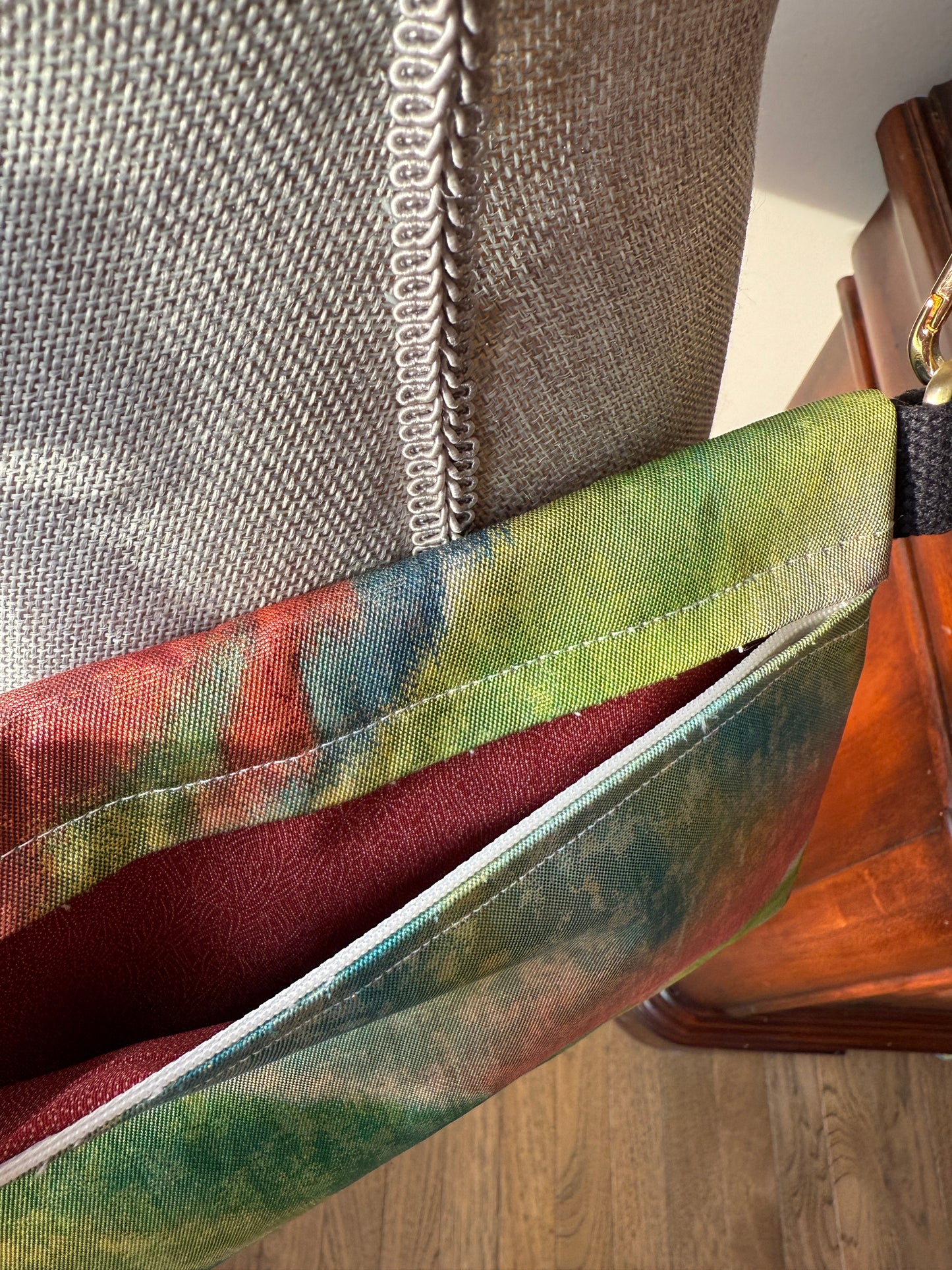 Upcycled Obi Handbag | Small Heidi Crossbody Bag | Watered Rainbow