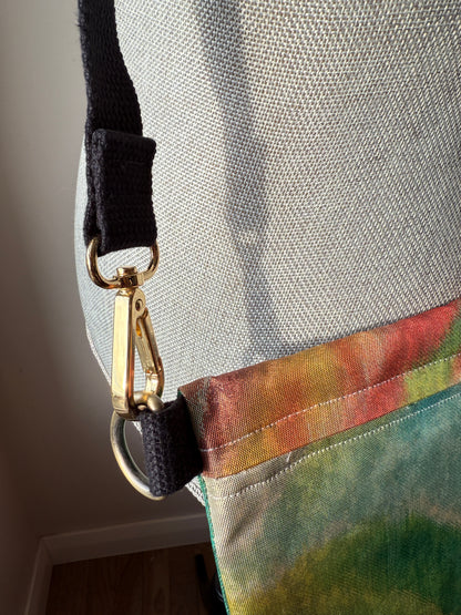 Upcycled Obi Handbag | Small Heidi Crossbody Bag | Watered Rainbow