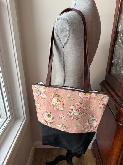 Tote Bag | Japanese Fabric Upper with Canvas Bottom