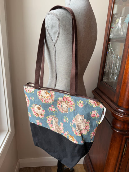 Tote Bag | Japanese Fabric Upper with Canvas Bottom