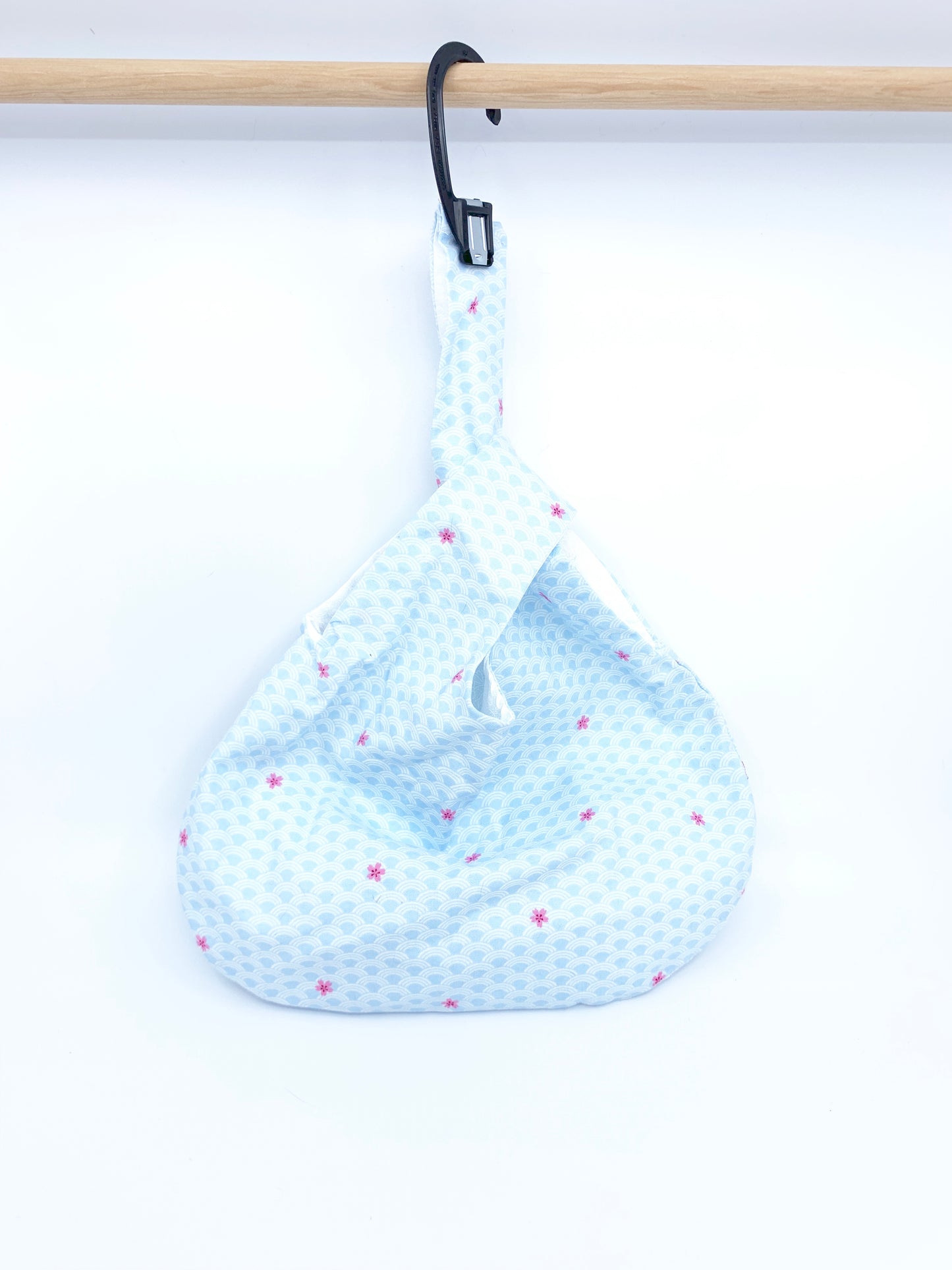 Knot Bag | Scallop Waves and Sakura Light Blue | Project Bag for Knitters