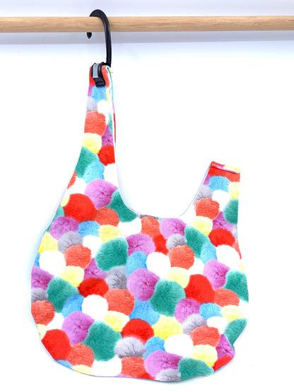 Knot Bag | Ultra Bright Pom Poms | Japanese Fabric Knitting Project Bag