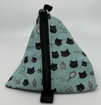 Triangle Pouch | Sassy Cats and Cosmetics on Aqua