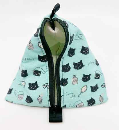 Triangle Pouch | Sassy Cats and Cosmetics on Aqua