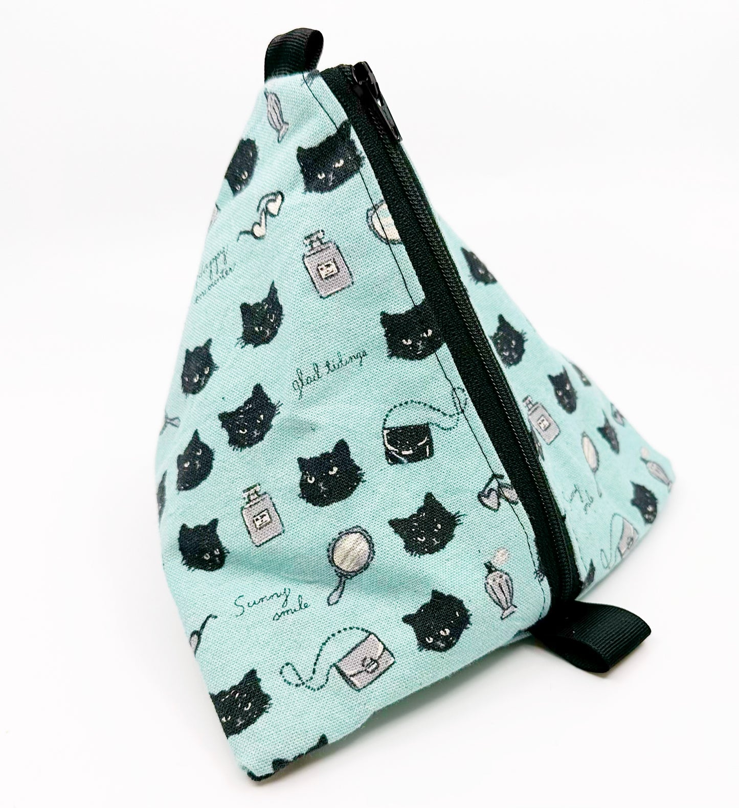 Triangle Pouch | Sassy Cats and Cosmetics on Aqua