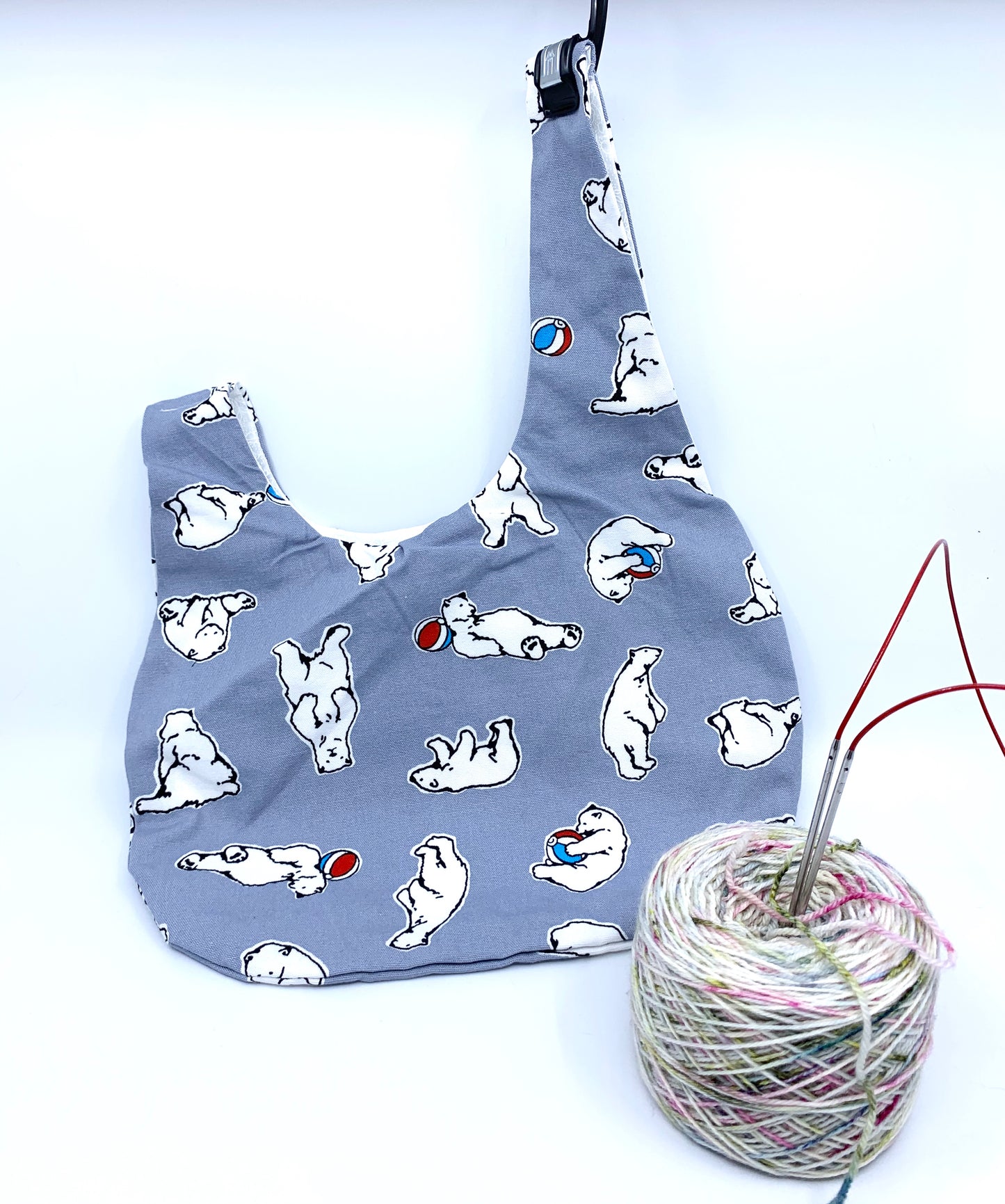 Knot Bag | Polar Bears on Grey