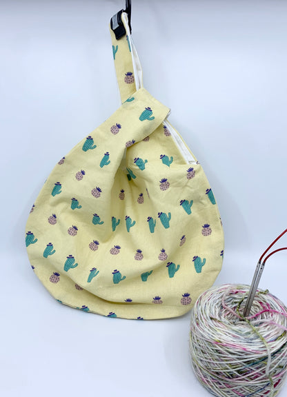 Knot Bag | Cacti on Butter Yellow