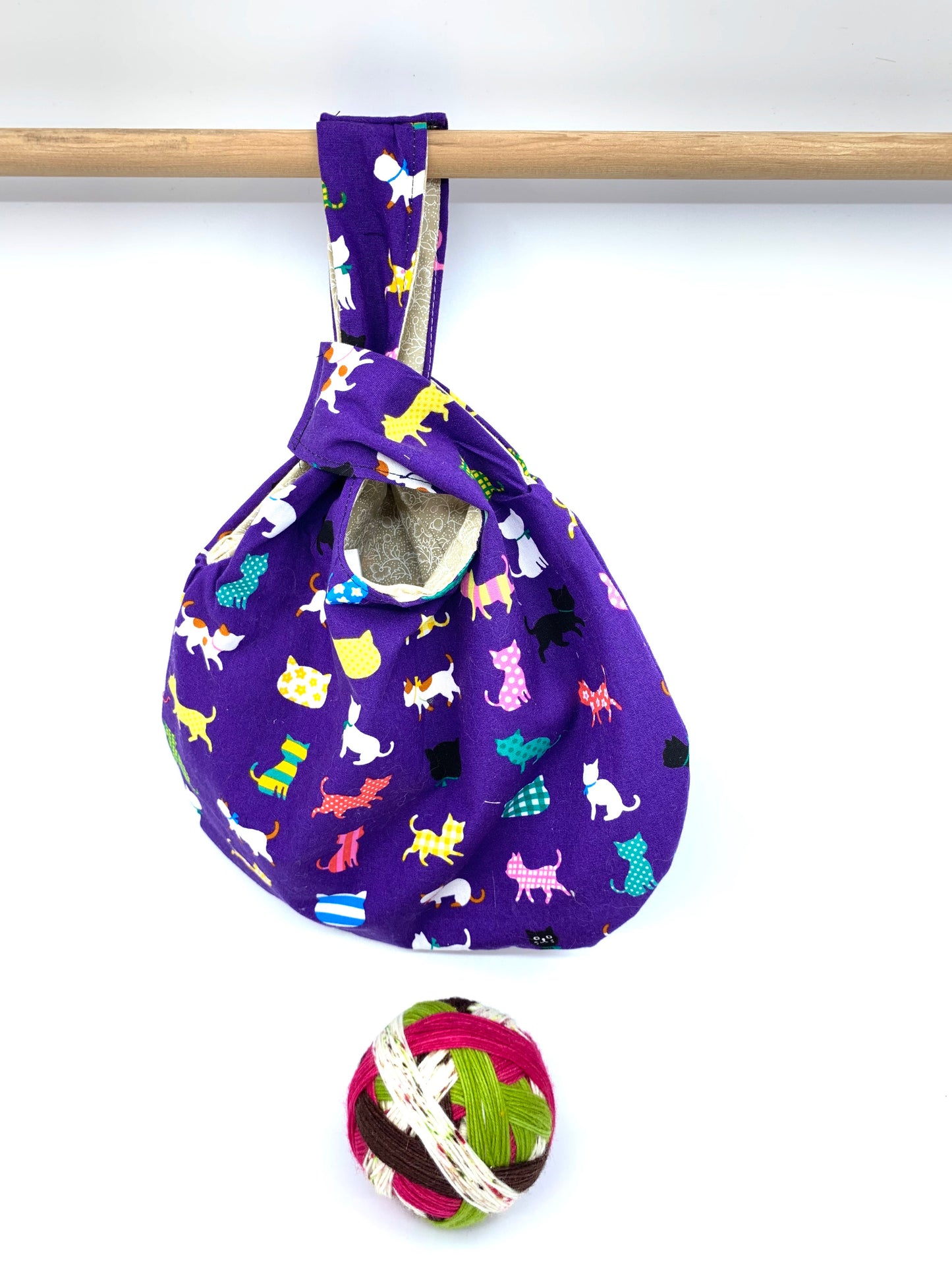 Knot Bag | Cats on Purple