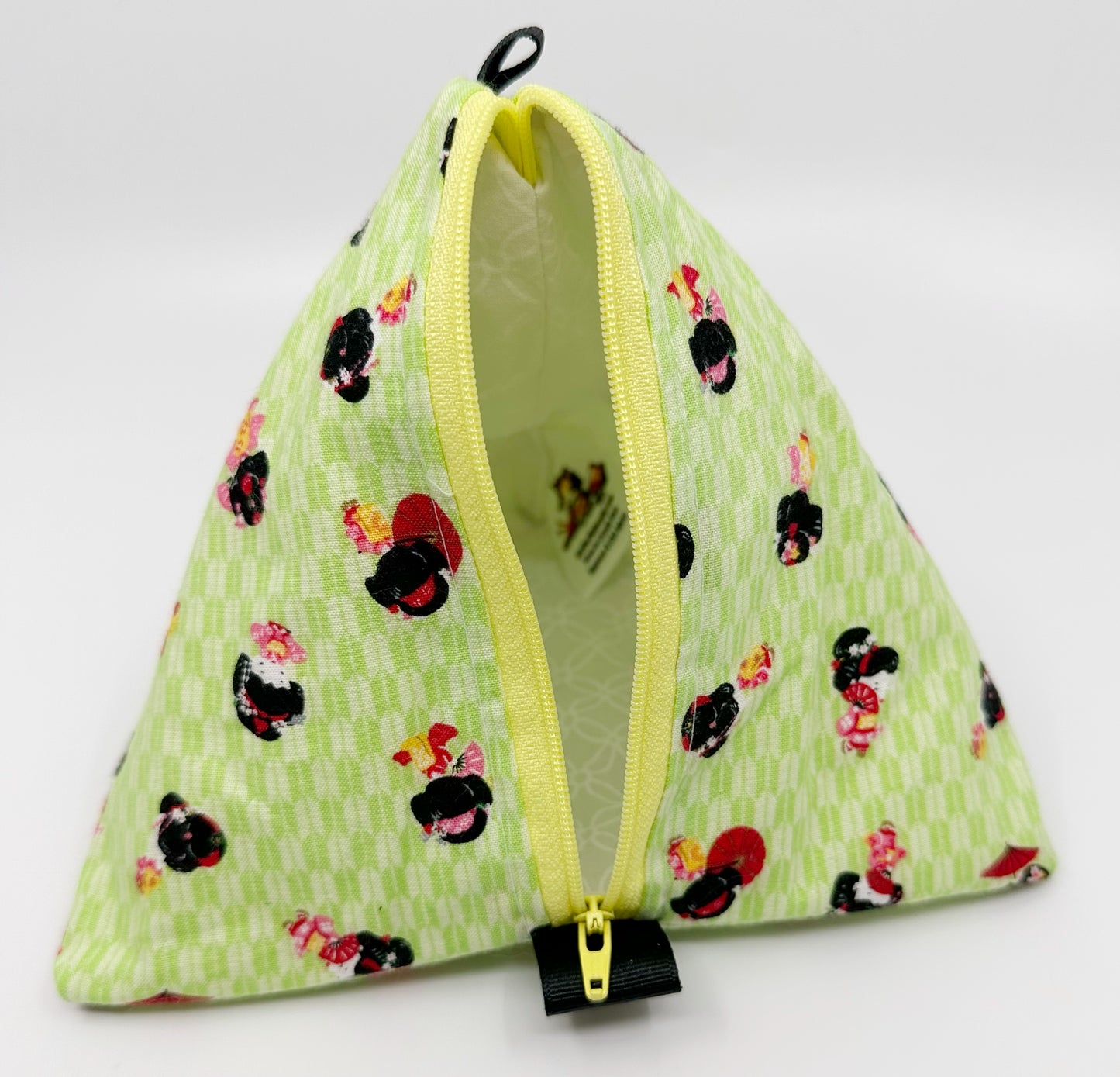 Triangle Pouch | Mini Maiko on Lime Green